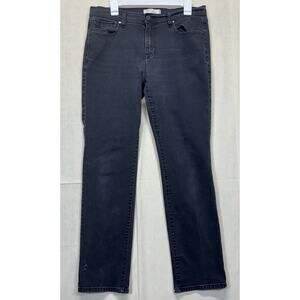 Levi’s 505 Women’s 12M Straight Leg Jeans Dark Gray Black Stretch Denim